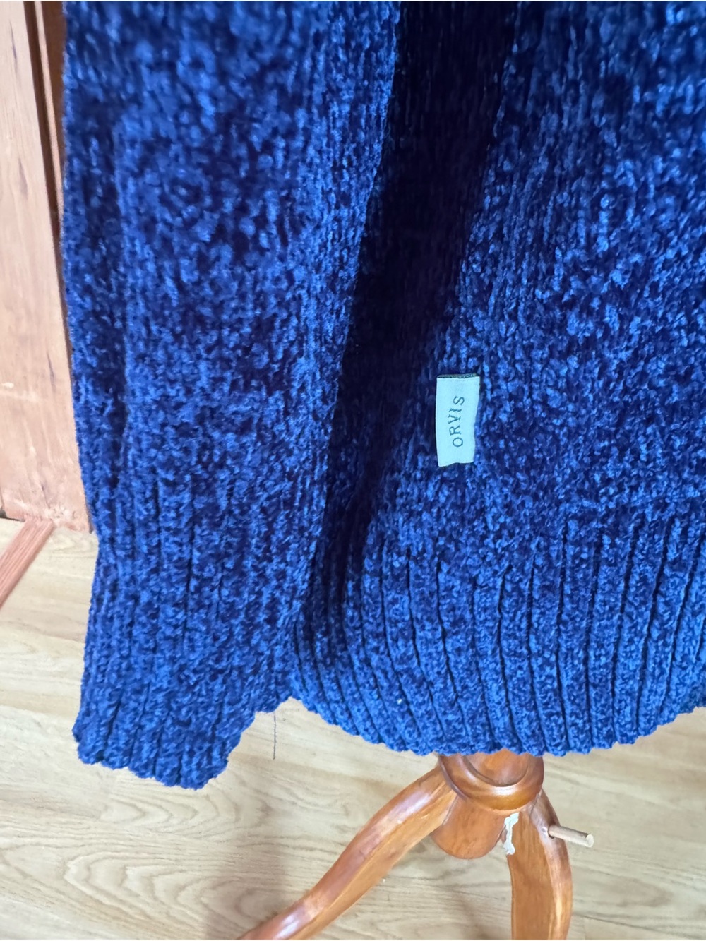 ORVIS size Medium M NEW NEW cardigan blue sweater chenille - Picture 9 of 9